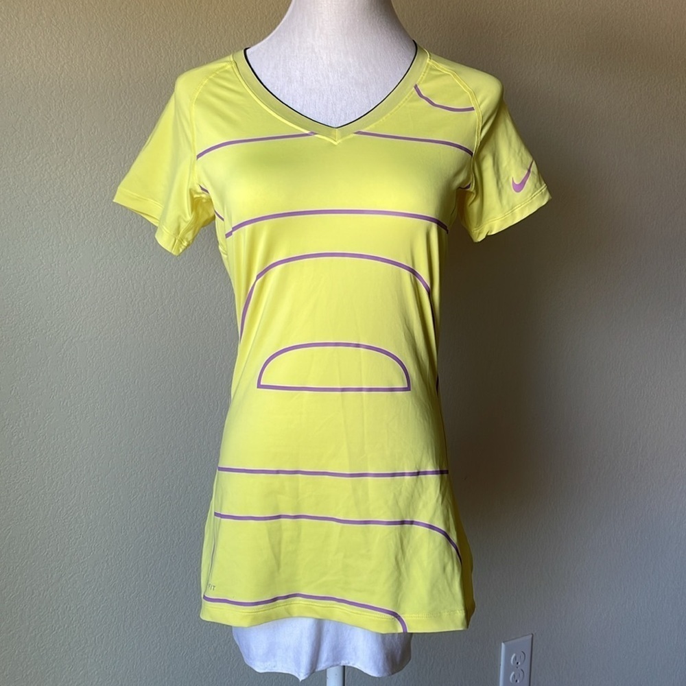Nike Pro yellow workout top size medium